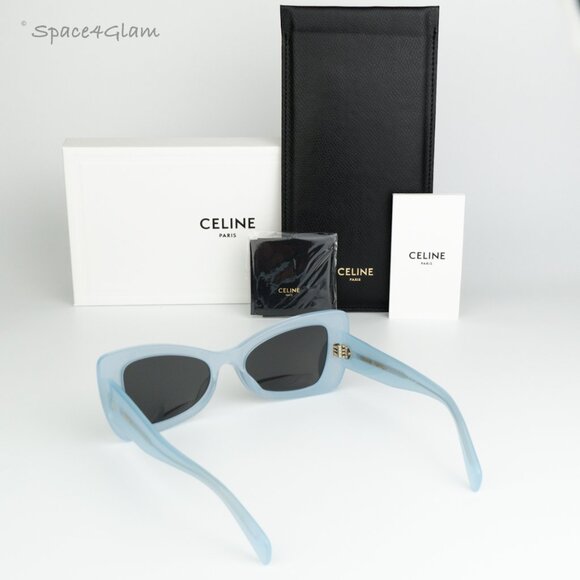 NEW Celine CL40236I 84A CELINE 3 DOTS Shiny Blue Grey Women Butterfly Sunglasses - Picture 8 of 11